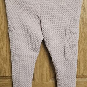 Nine West Textured Light Pink Leggings